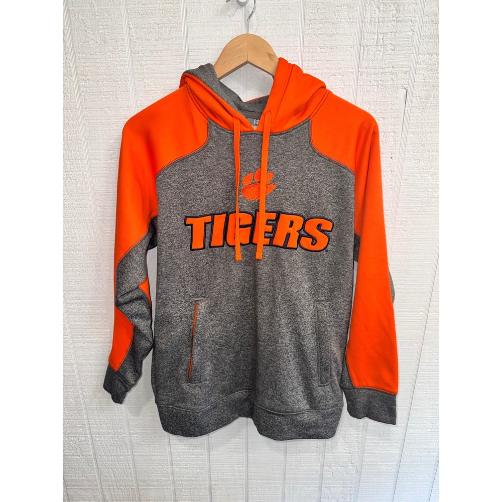 Knights Apparel Clemson Tigers Hoodie Women Orange Grey Performance Fleece M